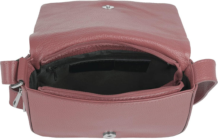 Cluty Umhängetasche Echt Leder Damen - 021375 Alt-rosa, Alt-rosa