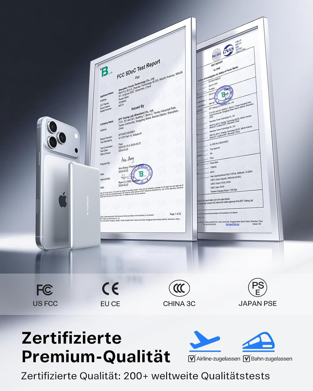 TORRAS MiniMag Ultra Slim Powerbank für Magsafe, 18W Schnellladen 5000mAh Magnetische Powerbank Klei