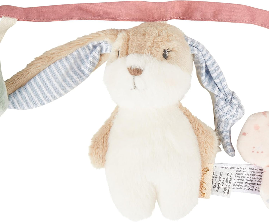 Sterntaler Kinderwagenkette Hase Hanni - Baby Spielzeug mit Rassel & Spiegel - Kinderwagen Zubehör -