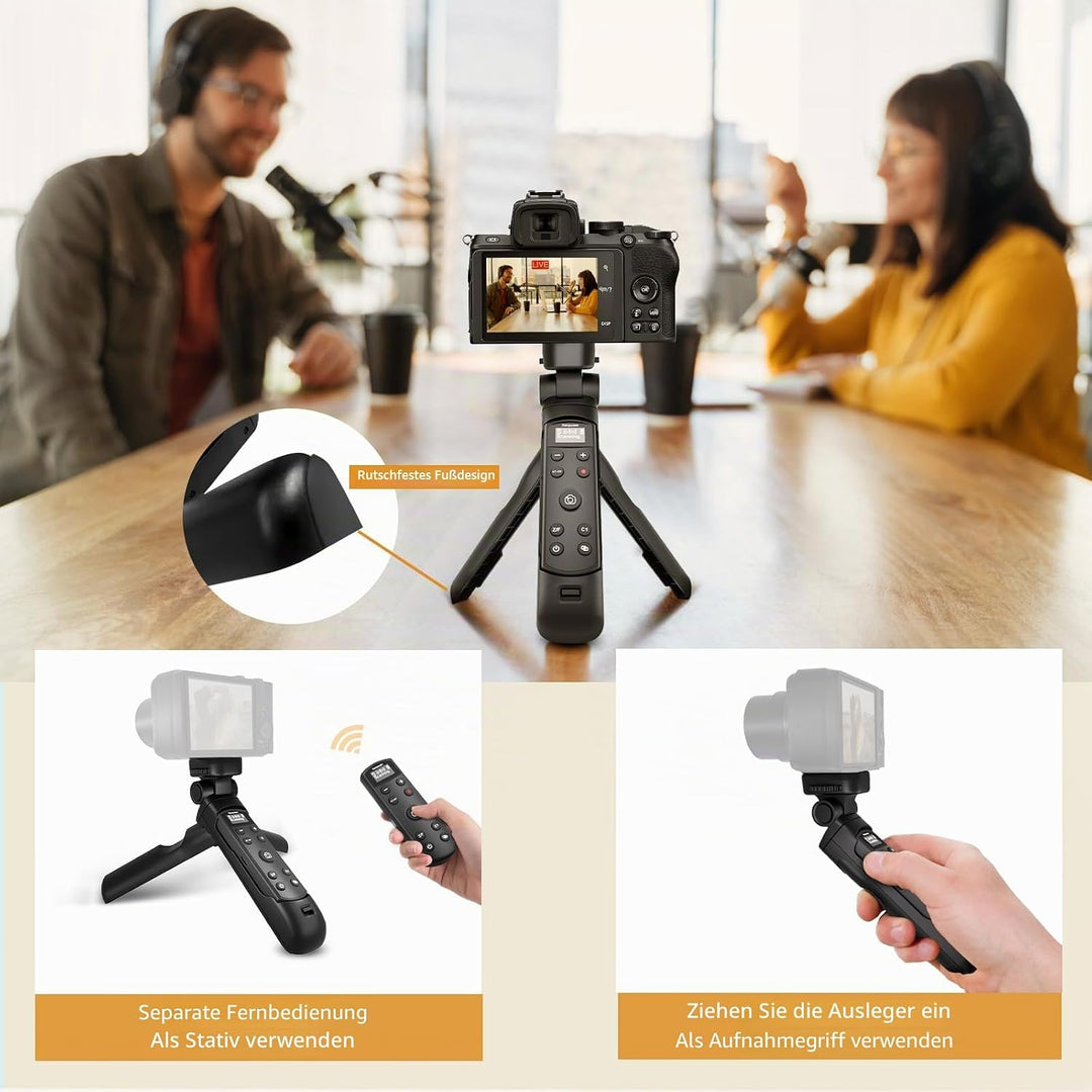 Kompatibel mit Sony Kameras Stativ - Mini-Stativ mit aufladbarer Fernbedienung mit Focus Zoom für So