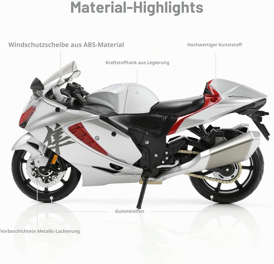 Motorrad Spielzeug für Kinder 1:12, Legierung Mini Motorcycle Modell Kompatibel für Suzuki Hayabusa