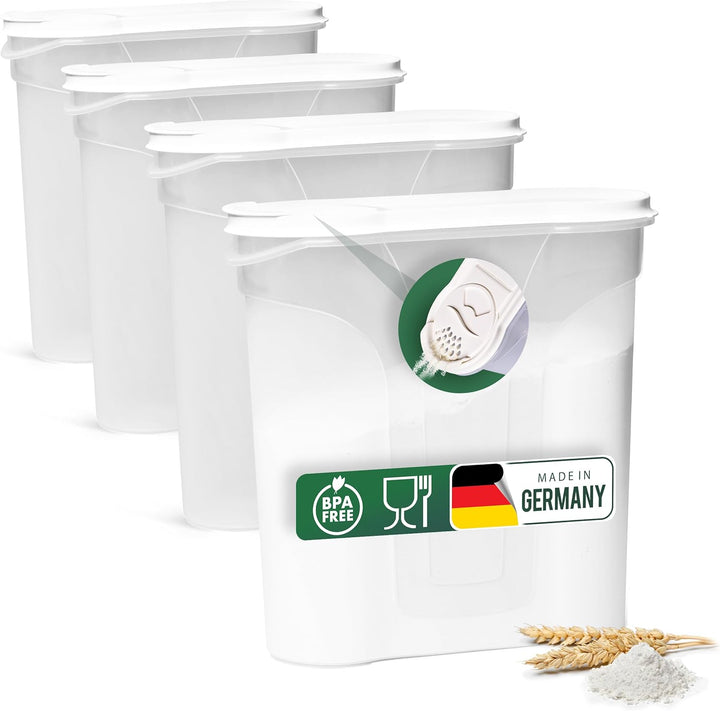 Novaliv Schüttdosen 4 STÜCK Vorratsdose zum Streuen 4 Liter - Masse (LxBxH): 25,5 x 25,5 x 10 cm - D