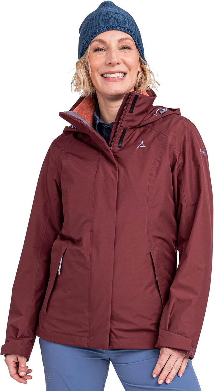 Schöffel Damen 3in1 Jacket Partinello L, wind- und wasserdichte Winterjacke mit separat verwendbarer