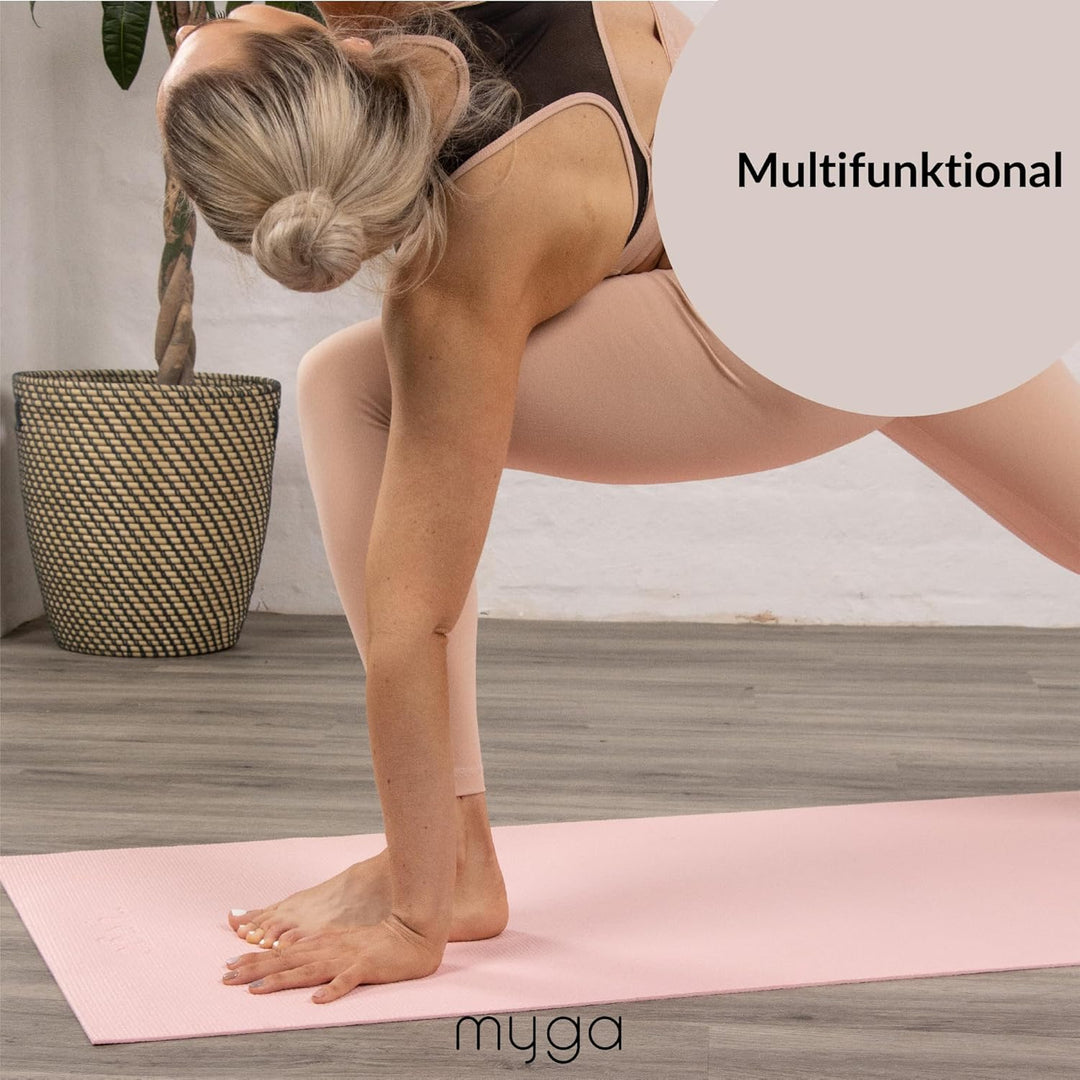 Myga Einsteiger-Yogamatte | Rutschfest & Leicht zu tragen – 4 mm Dicke | Ideal für Yoga, Pilates, Me