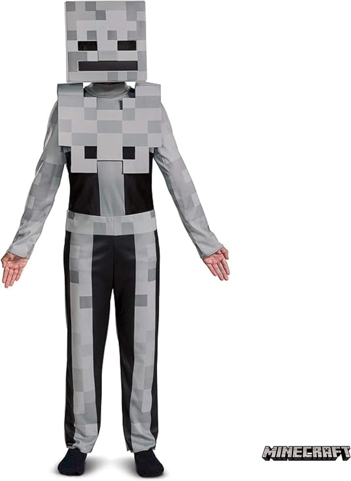 Minecraft Skelett-Kostüm für Kinder, Videospiel-inspiriertes Charakter-Outfit, klassisches Kind, Grö