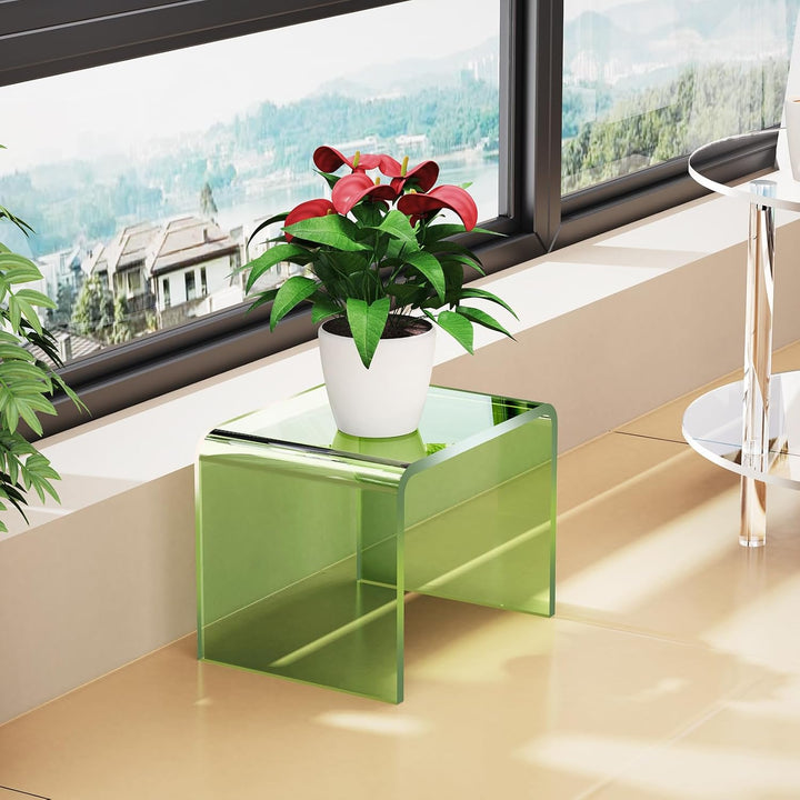 Acryl-Tritthocker, Kleiner transparenter Fusshocker für Badezimmer, Schlafzimmer, Küche, belastbar b