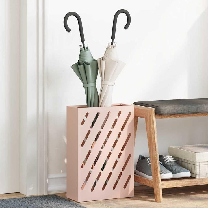 vidaXL Sonnenschirmhalter Rosa 28 x 12 x 41 cm Stahl, Moderner Regenschirmständer, rechteckig, robus