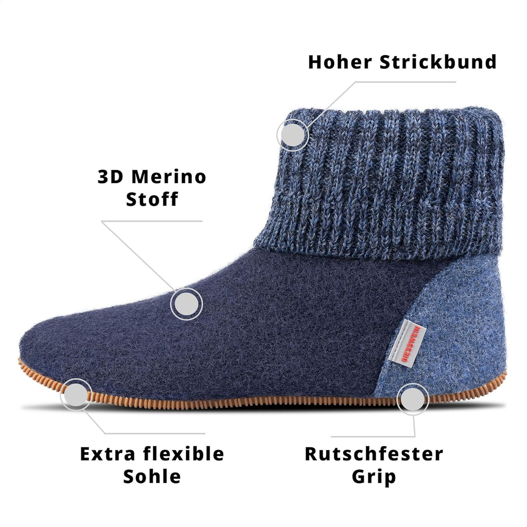 GIESSWEIN Unisex Wildpoldsried Hohe Hausschuhe 32 EU Ocean 588, 32 EU Ocean 588