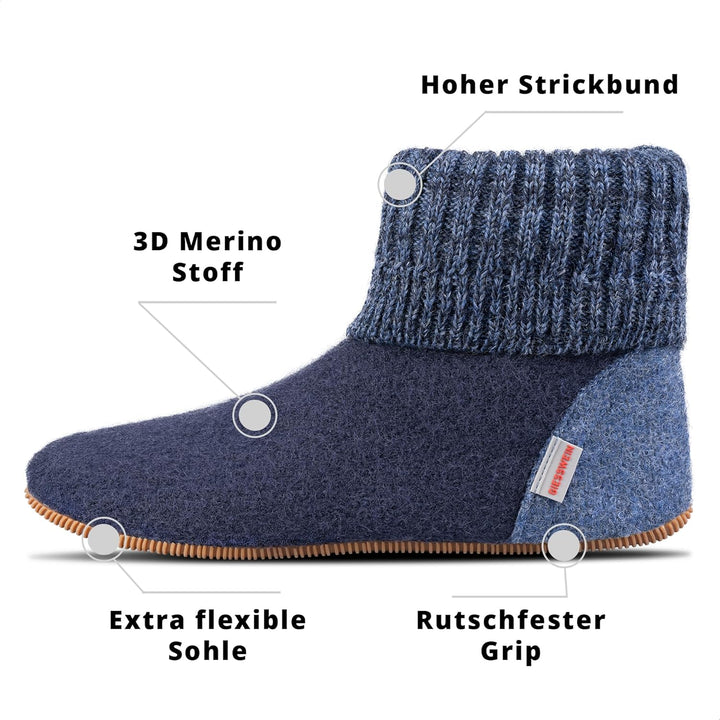 GIESSWEIN Unisex Wildpoldsried Hohe Hausschuhe 32 EU Ocean 588, 32 EU Ocean 588
