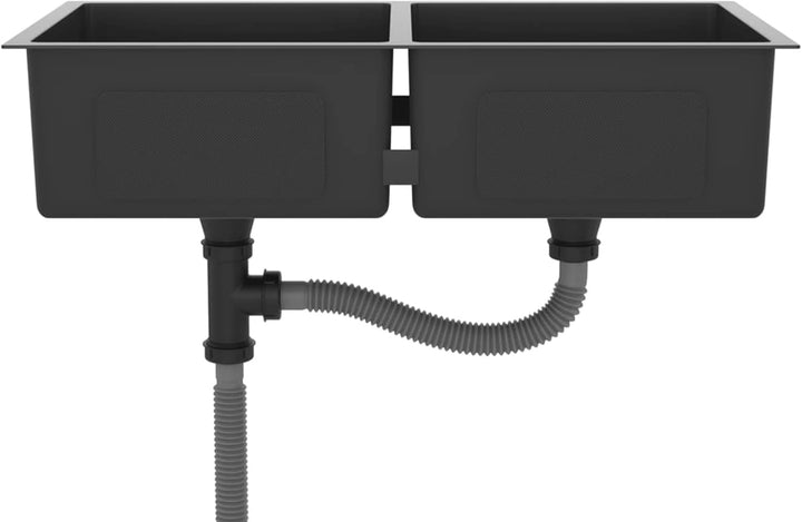 Tidyard Handgemachte Einbauspüle mit Sieb Küchenspüle Spülbecken Edelstahlspüle Edelstahl 86.5 x 44