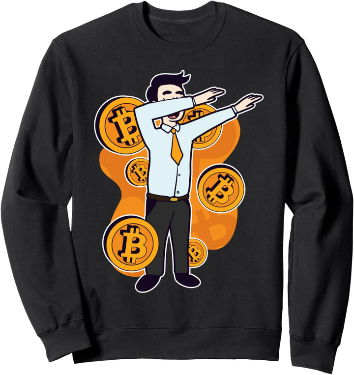 Dabbing Man Bitcoin Investoren Kryptowährung Sweatshirt