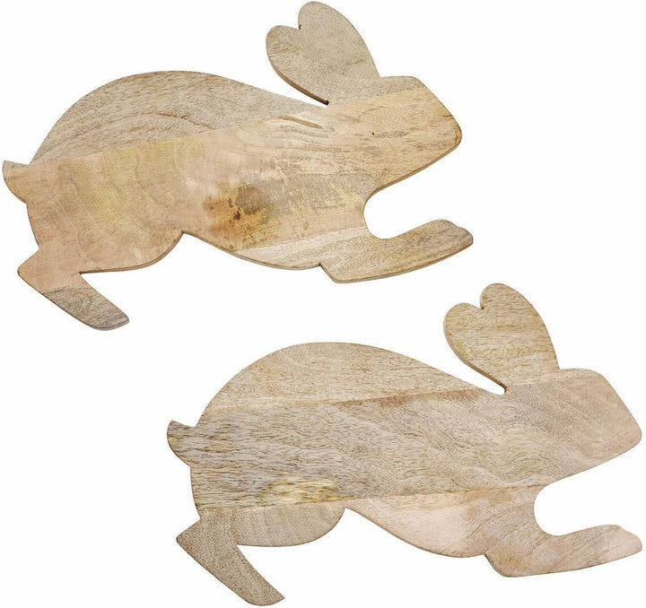 LOBERON Frühstücksbrett 2er Set Doraline, Niedliche Hasenform, Integrierte Eimulde, Tischaccessoires