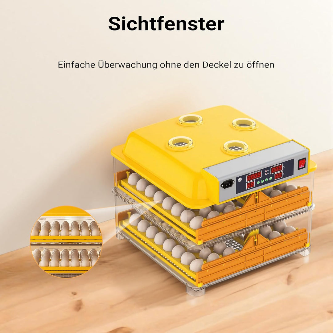 Wiltec Automatische Brutmaschine 96 Eier Brutapparat Flächenbrüter Inkubator