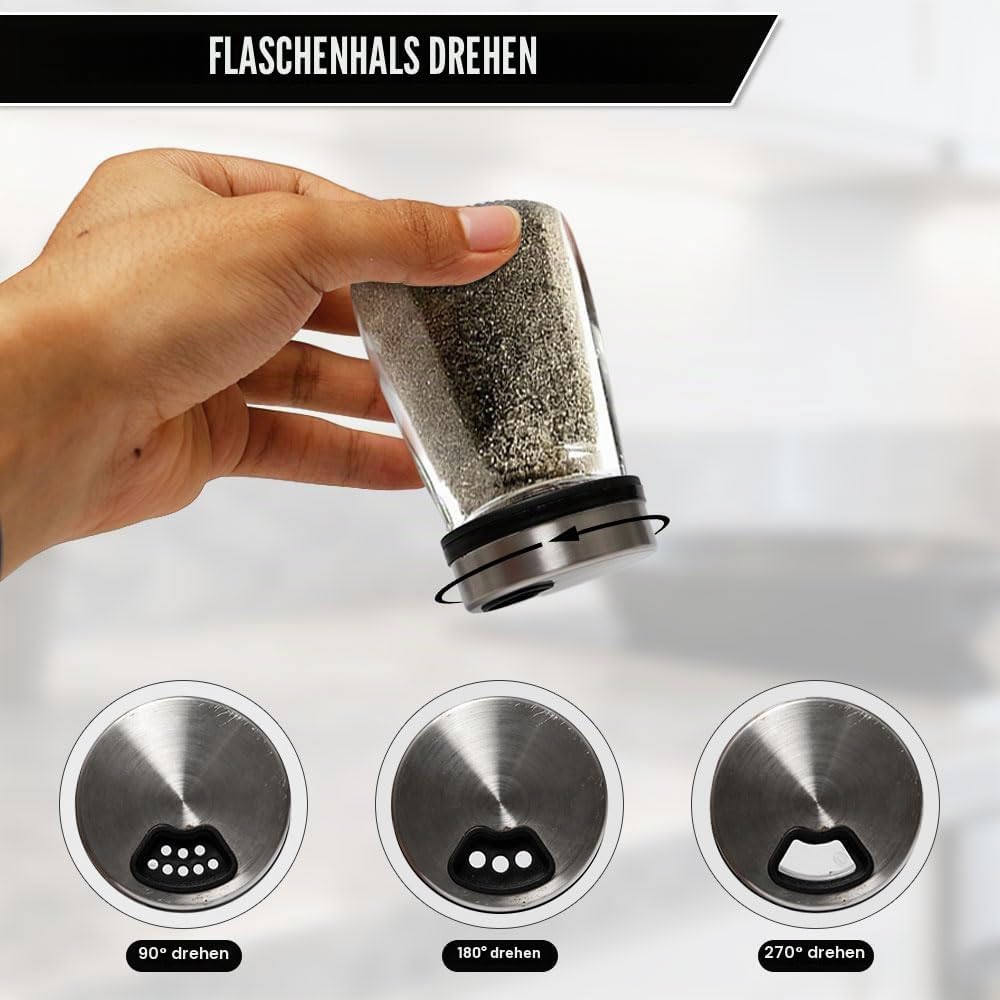4 Stück 180ml Ölflasche Glas Essigspender Glas Auslaufsichere Ölspender mit Ausgiesser Essig Flasche