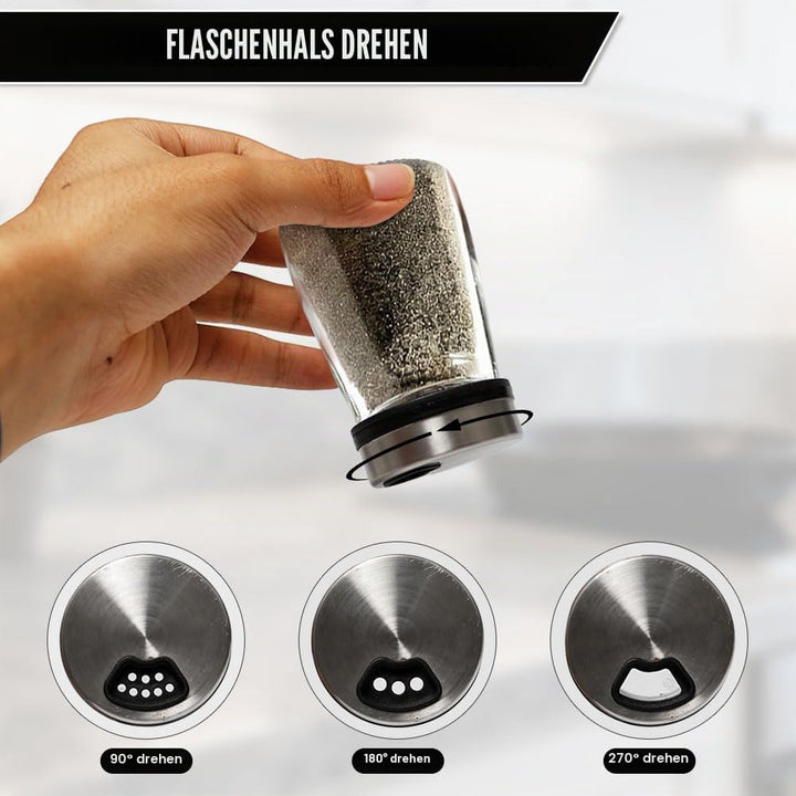 4 Stück 180ml Ölflasche Glas Essigspender Glas Auslaufsichere Ölspender mit Ausgiesser Essig Flasche
