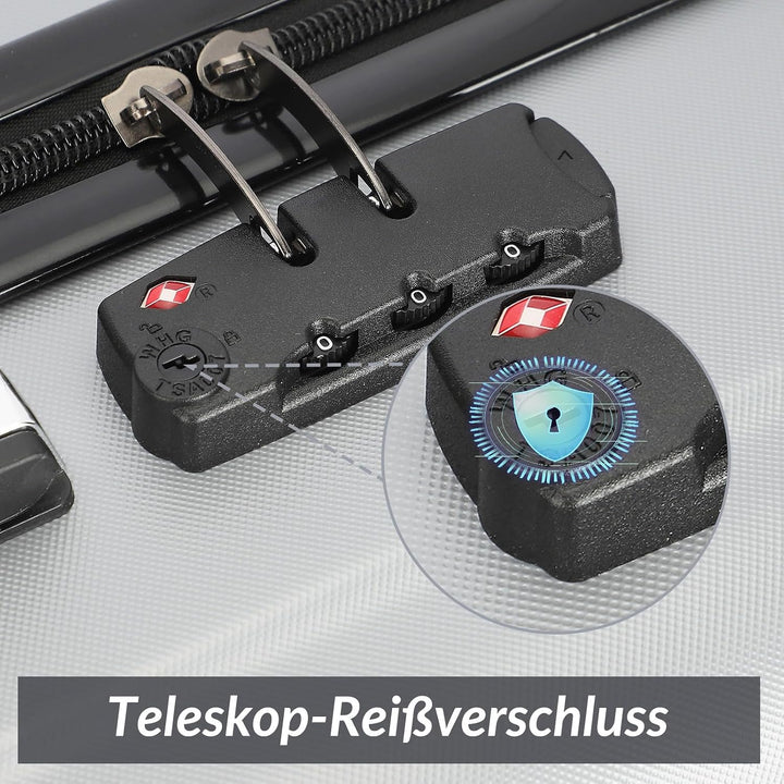 Generisch Koffer Handgepäck Organizer Set 3-TLG, Reisekoffer Set mit 4 Rollen, TSA Schloss, X-Typ-Gu
