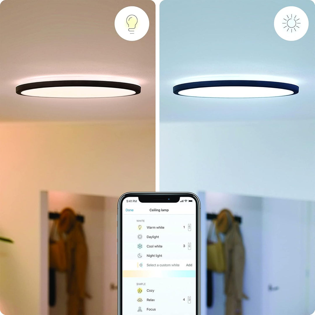 WiZ SuperSlim Deckenleuchte Tunable White, dimmbar, warm- bis kaltweiss, 14W, smarte Steuerung per A