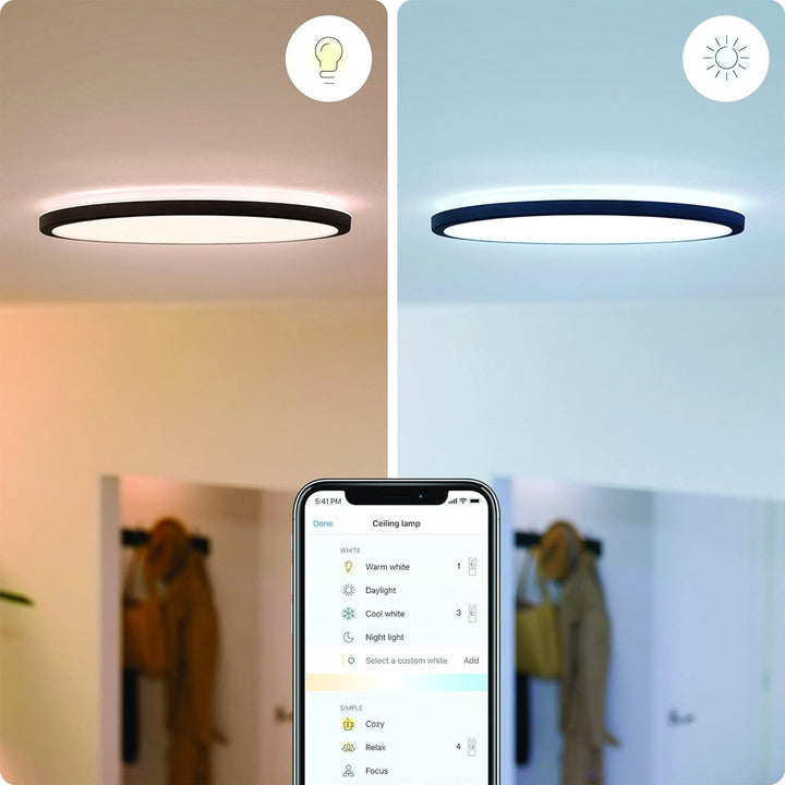WiZ SuperSlim Deckenleuchte Tunable White, dimmbar, warm- bis kaltweiss, 14W, smarte Steuerung per A