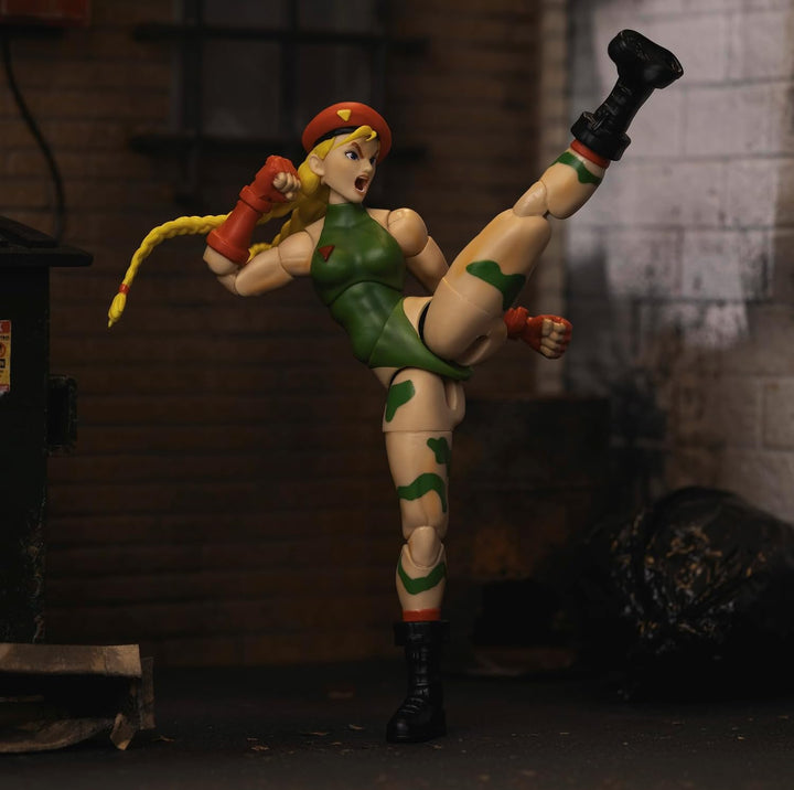 Jada Toys Street Fighter Cammy (15 cm) - Bewegliche Actionfigur mit alternativem Kopf &amp; Händen - Sa