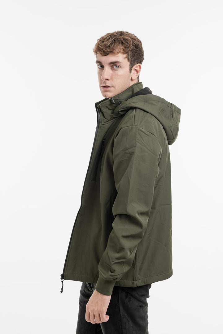TONY BACKER Herren-Winterjacke, Softshelljacke, wasserdicht, winddicht, mit Kapuze, warme Jacke für