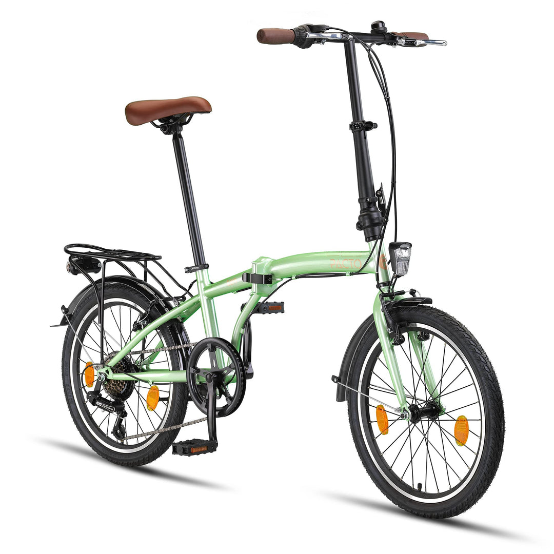 PACTO Ten Klapprad 20 Zoll mit Schnelles Faltsystem (10 Sek), Stahlrahmen, Leichtgewicht (16KG), Shi