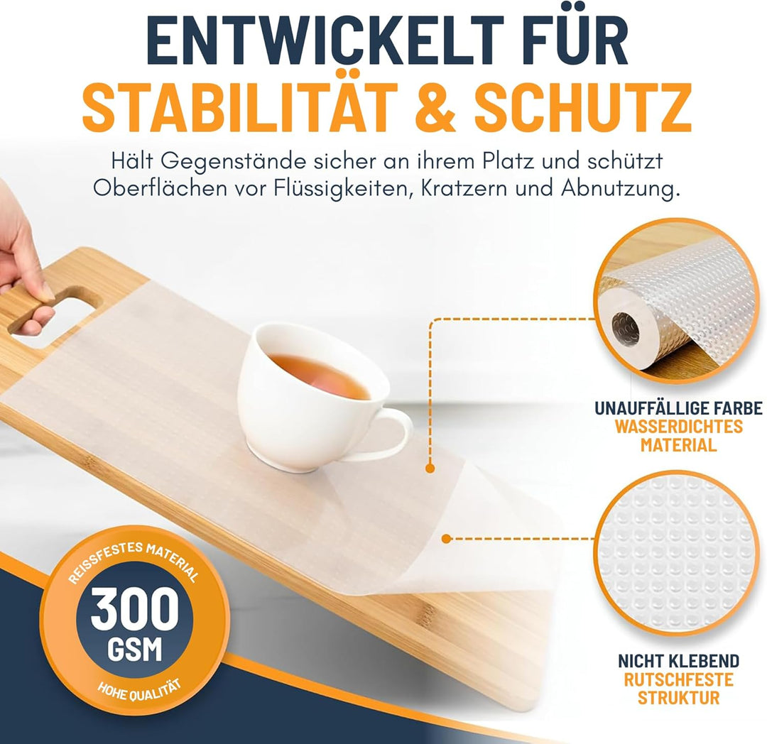 Schubladenmatte von Linda's Essentials (30 x 500 cm) - Antirutschmatte Schubladen Schrankfolie Schra