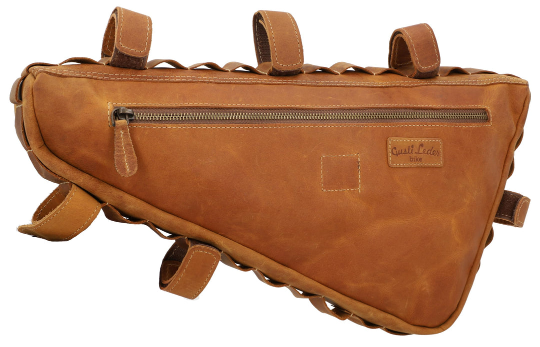 Gusti Fahrradtasche Leder - Jan U. Rahmentasche Ledertasche Radtasche Vintage Look Fahrradzubehör Br