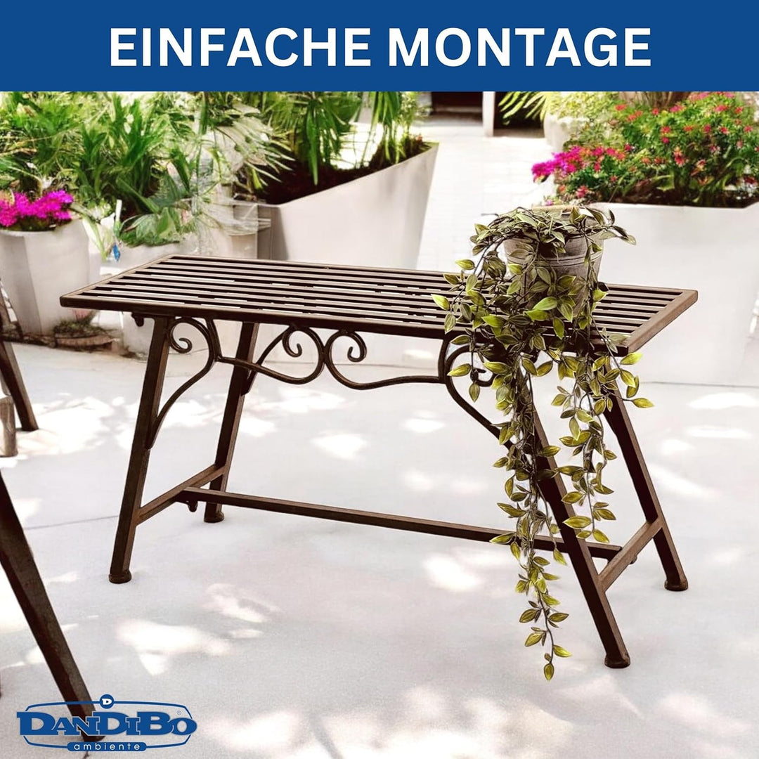 San Marco Gartenbank Wetterfest Metall - 83 cm Sitzbank mit Ornamenten Cucciu S - Robuste Eisenbank
