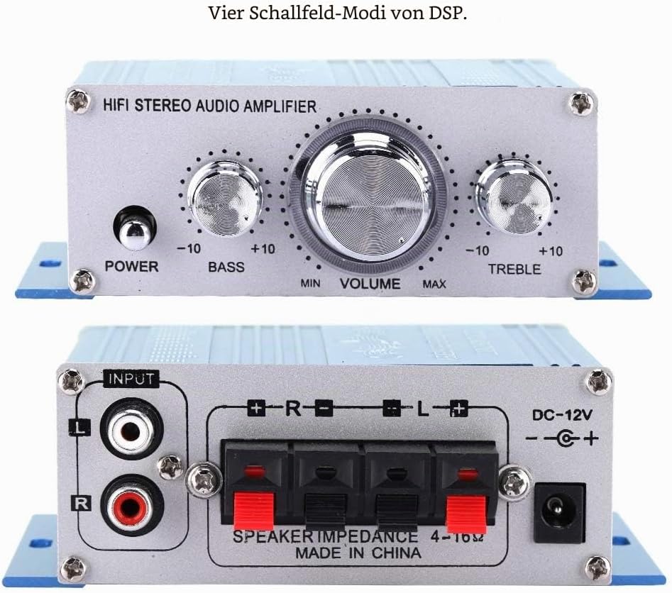 Bewinner Auto Amplifier,Digitaler Audio Vier Kanal Verstärker,HiFi Audio Musik CD DVD MP3 FM Player