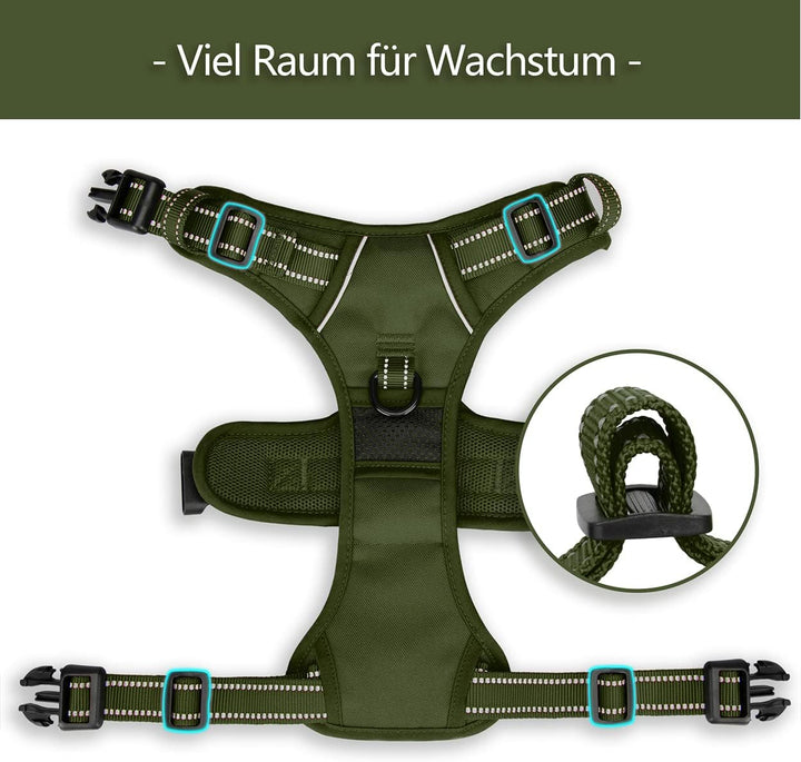 PoyPet Keine Pull Hundegeschirr, Reflektierendes Hundegeschirr für Hunde ohne Choke, Verstellbare, w