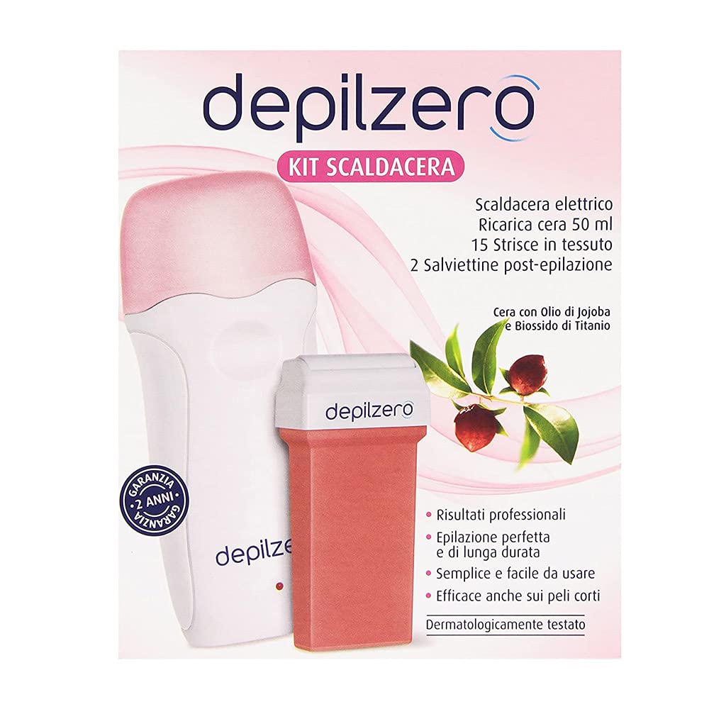 Depilzero Kit Scaldacera + Ricarica + Strisce Depilatorie + Salviettine