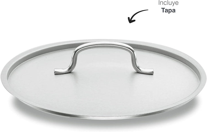 Lacor 50124 Hoher Suppentopf mit Deckel 24 cm Silber