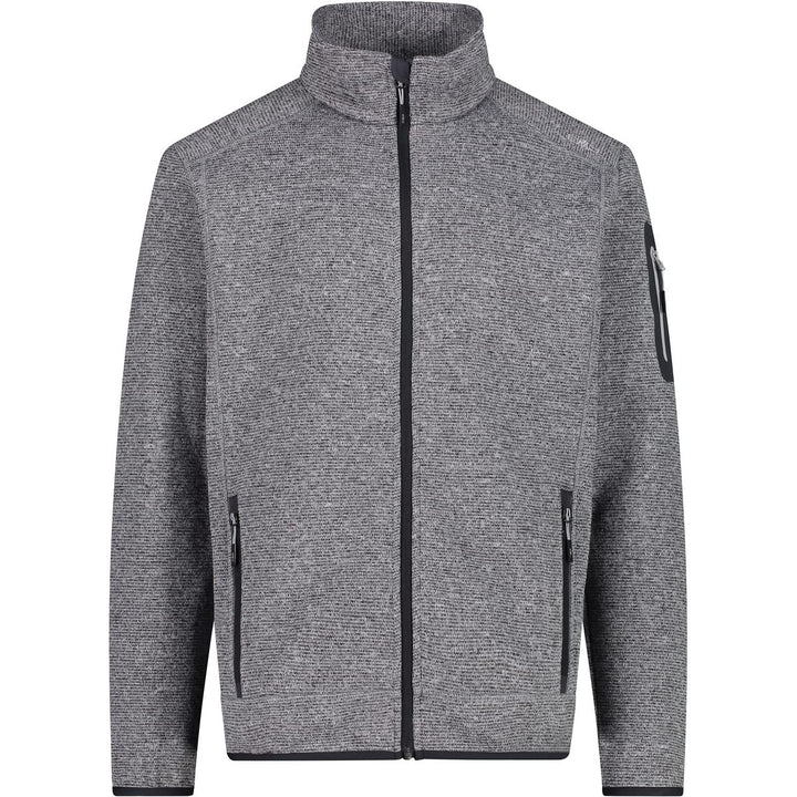 CMP Herren Knit tech mélange Fleece Jacket Fleecejacke 54 Ice-titanio-nero, 54 Ice-titanio-nero