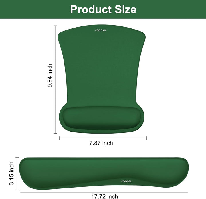 MOSISO Handgelenkauflagen für Mauspad&amp;Tastatur Set,Ergonomisches Mauspad Rutschfester Boden Zuhause/