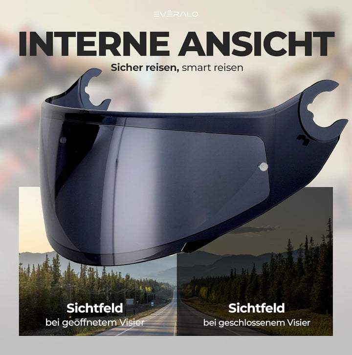 Visier Kompatibel Mit Shark Spartan - Spartan 1.2 - Skwal - Skwal 2 - D Skwal - D Skwal 2 - Vz160 -