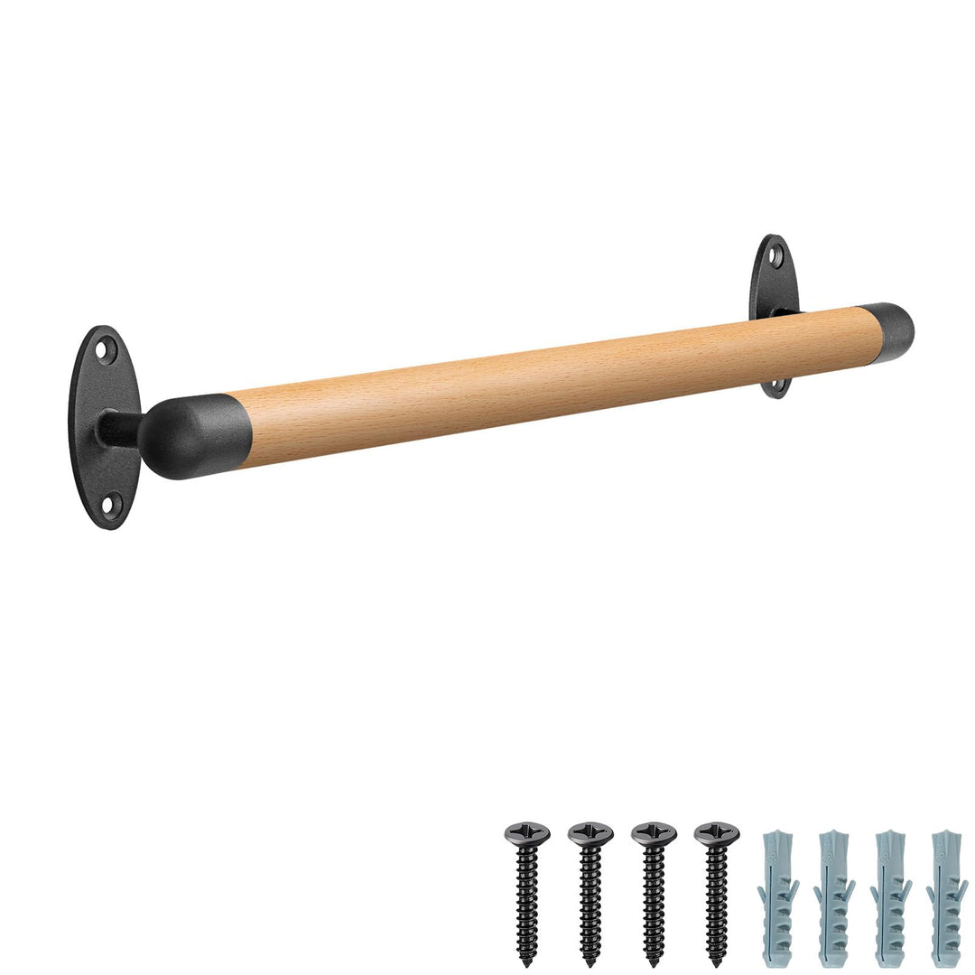 SELEWARE 26 Zoll Holz Handlauf Indoor-Treppen Handlauf Wandmontage Handlauf w/robuste Metall-Halteru
