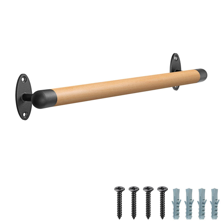 SELEWARE 26 Zoll Holz Handlauf Indoor-Treppen Handlauf Wandmontage Handlauf w/robuste Metall-Halteru