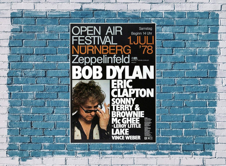 Bob Dylan and His Band - Open Air Festival, Nürnberg 1978 » Konzertplakat/Premium Poster | Live Konz