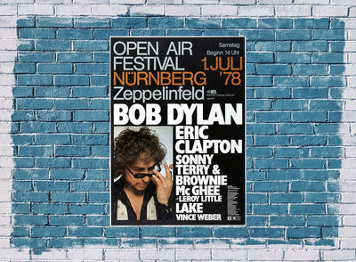 Bob Dylan and His Band - Open Air Festival, Nürnberg 1978 » Konzertplakat/Premium Poster | Live Konz