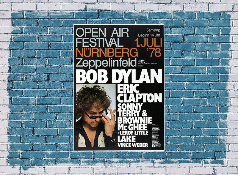 Bob Dylan and His Band - Open Air Festival, Nürnberg 1978 » Konzertplakat/Premium Poster | Live Konz