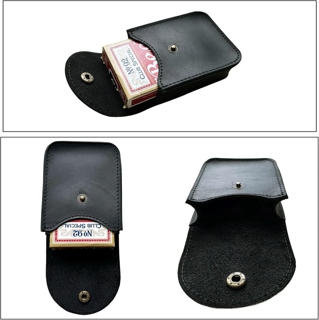 aolaso Spielkartenetui Echtes Leder Spielkarten Box für Männer Gürteltasche aus Leder Zigarettenetui