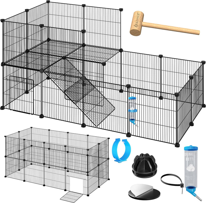 KESSER® Freigehege Gittergehege für Kaninchen aus Metallgitter XXL inkl. Tür Kleintiergehege Meersch