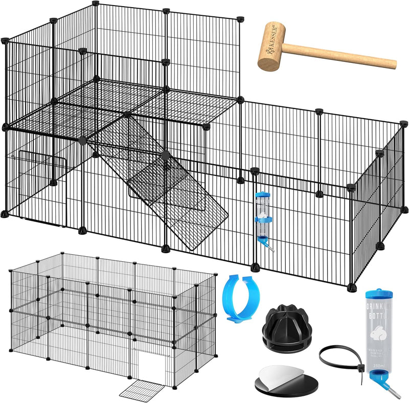 KESSER® Freigehege Gittergehege für Kaninchen aus Metallgitter XXL inkl. Tür Kleintiergehege Meersch