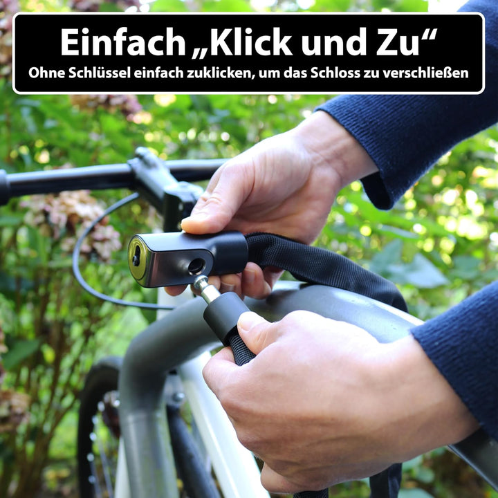 KOHLBURG Kettenschloss Fahrrad [103cm lang, 6mm starke Titan-Stahl Kette] - zuklickbares Fahrrad Sch