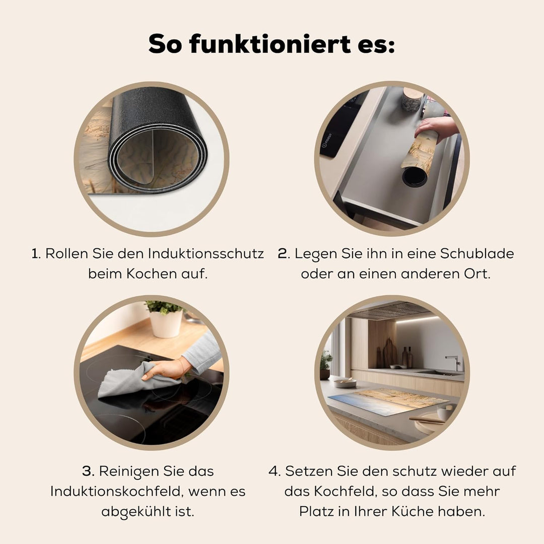 KitchenYeah© Herdabdeckplatte Einteilig Induktionsmatte Küche Abdeckung Ceranfeld Herd Abdeckplatte