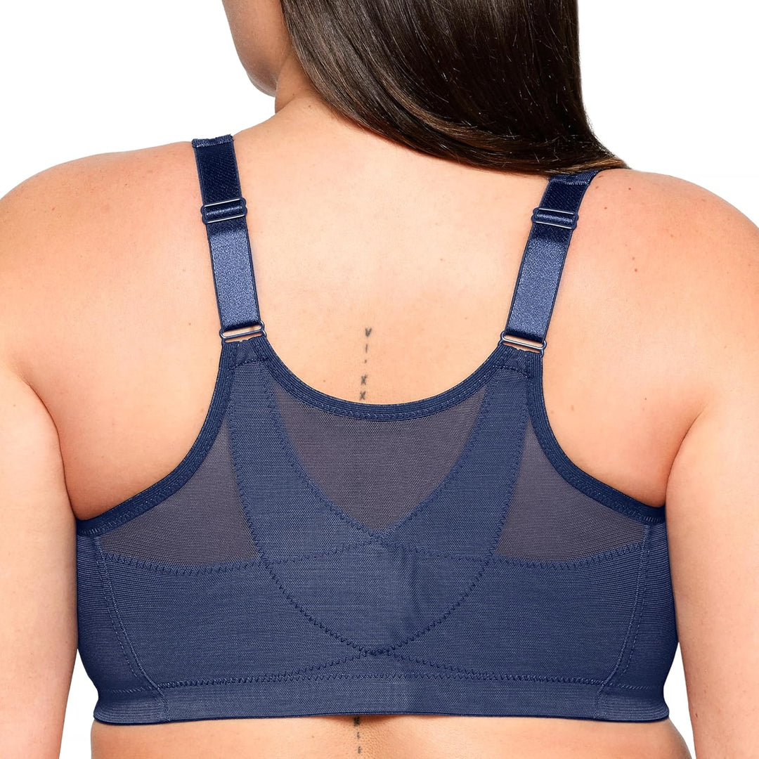 Glamorise Damen Full Coverage Bra 90C Blau, 90C Blau