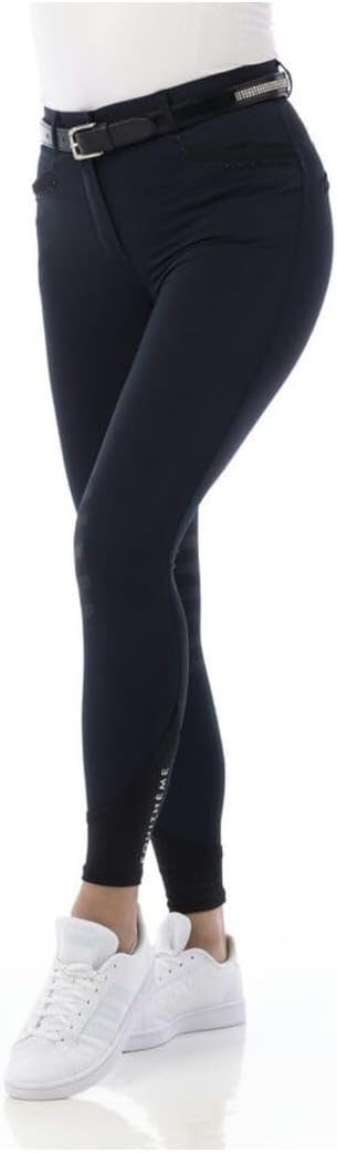 Equi-Theme Damen Reithose Silikon Kniebesatz SAFIR in 4 edlen Farben, Marine-40 Marine