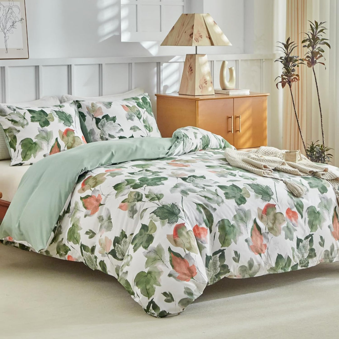 Lekesky Bettbezug für 180 cm breites Bett, mit Aquarellmuster, Mikrofaser, 3-teilig, Set aus 1 Bettd
