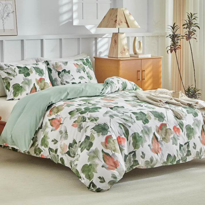 Lekesky Bettbezug für 180 cm breites Bett, mit Aquarellmuster, Mikrofaser, 3-teilig, Set aus 1 Bettd