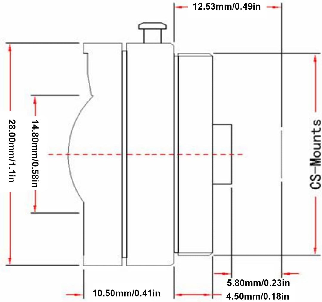 2,1-mm-CS-Mount-Objektiv – 3-MP-Weitwinkel-Überwachungskameraobjektiv für die Heimüberwachung – Einf